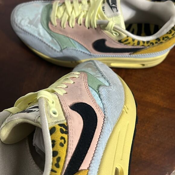 🔥🔥 NIKE Air Max 1 'Spring Mix' Size 8 Teal Tint / Lemon Wash Running Sneakers - Picture 12 of 16